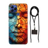 Senada General Mobile Gm 21 İle Uyumlu Kılıf Toprak Desenli Silikon İpli Boyun Askı Aparatı