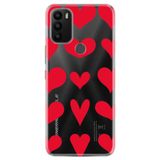 Senada General Mobile Gm 21 Plus İle Uyumlu Kılıf 0.4Mm Lazer Kesim Silikon Kapak Kırmızı Kalpler