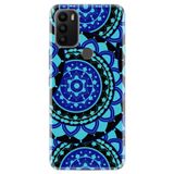 Senada General Mobile Gm 21 Plus İle Uyumlu Kılıf 0.4Mm Lazer Kesim Silikon Kapak Mavi Mandala,Color377