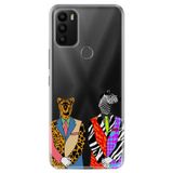 Senada General Mobile Gm 21 Plus İle Uyumlu Kılıf 0.4Mm Lazer Kesim Silikon Kapak Zebra Kaplan Retro