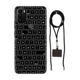Senada General Mobile Gm 21 Plus İle Uyumlu Kılıf Klavye Desenli Silikon İpli Boyun Askı Aparatı