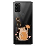 Senada General Mobile GM 21 Plus ile Uyumlu Kılıf Resimli Desenli Silikon Kedili İ Harfi