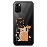 Senada General Mobile GM 21 Plus ile Uyumlu Kılıf Resimli Desenli Silikon Kedili R Harfi