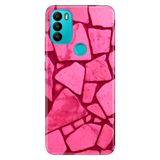 Senada General Mobile Gm 21 Plus İle Uyumlu Kılıf Silikon Desenli Tam Koruma Resimli Pembe Beton