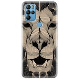 Senada General Mobile Gm 21 Pro İle Uyumlu Kılıf 0.4Mm Lazer Kesim Silikon Kapak Altın Aslan Mandala