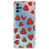 Senada General Mobile Gm 21 Pro İle Uyumlu Kılıf 0.4Mm Lazer Kesim Silikon Kapak Çilek Motif