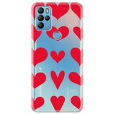 Senada General Mobile Gm 21 Pro İle Uyumlu Kılıf 0.4Mm Lazer Kesim Silikon Kapak Kırmızı Kalpler