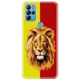 Senada General Mobile Gm 21 Pro İle Uyumlu Kılıf 0.4Mm Lazer Kesim Silikon Kapak Sarı Kırmızı Parçalı Aslan