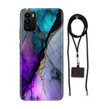 Senada General Mobile Gm 21 Pro İle Uyumlu Kılıf Altın Tozu Desenli Silikon İpli Boyun Askı Aparatı