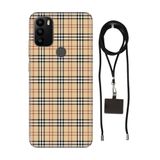Senada General Mobile Gm 21 Pro İle Uyumlu Kılıf Burber Desenli Silikon İpli Boyun Askı Aparatı