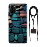 Senada General Mobile Gm 21 Pro İle Uyumlu Kılıf Dekor Taşlar Desenli Silikon İpli Boyun Askı Aparatı