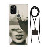 Senada General Mobile Gm 21 Pro İle Uyumlu Kılıf İstanbul Desenli Silikon İpli Boyun Askı Aparatı