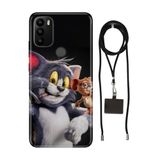 Senada General Mobile Gm 21 Pro İle Uyumlu Kılıf Jerry Ve Tom Desenli Silikon İpli Boyun Askı Aparatı