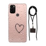 Senada General Mobile Gm 21 Pro İle Uyumlu Kılıf Kalbim Desenli Silikon İpli Boyun Askı Aparatı