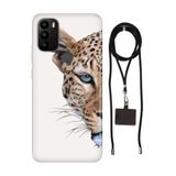 Senada General Mobile Gm 21 Pro İle Uyumlu Kılıf Kaplan Desenli Silikon İpli Boyun Askı Aparatı