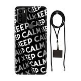 Senada General Mobile Gm 21 Pro İle Uyumlu Kılıf Keep Calm Desenli Silikon İpli Boyun Askı Aparatı