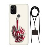 Senada General Mobile Gm 21 Pro İle Uyumlu Kılıf Love You Desenli Silikon İpli Boyun Askı Aparatı