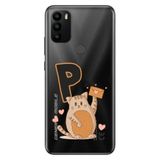 Senada General Mobile GM 21 Pro ile Uyumlu Kılıf Resimli Desenli Silikon Kedili P Harfi