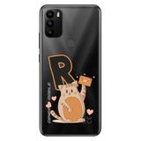 Senada General Mobile GM 21 Pro ile Uyumlu Kılıf Resimli Desenli Silikon Kedili R Harfi