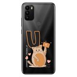 Senada General Mobile GM 21 Pro ile Uyumlu Kılıf Resimli Desenli Silikon Kedili U Harfi
