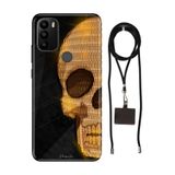 Senada General Mobile Gm 21 Pro İle Uyumlu Kılıf Skull Art Desenli Silikon İpli Boyun Askı Aparatı