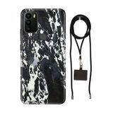 Senada General Mobile Gm 21 Pro İle Uyumlu Kılıf Sky Mermer Desenli Silikon İpli Boyun Askı Aparatı