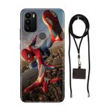 Senada General Mobile Gm 21 Pro İle Uyumlu Kılıf Spider Desenli Silikon İpli Boyun Askı Aparatı