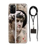 Senada General Mobile Gm 21 Pro İle Uyumlu Kılıf Tanrıça Desenli Silikon İpli Boyun Askı Aparatı