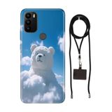 Senada General Mobile Gm 21 Pro İle Uyumlu Kılıf Teddy Cloud Desenli Silikon İpli Boyun Askı Aparatı