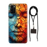 Senada General Mobile Gm 21 Pro İle Uyumlu Kılıf Toprak Desenli Silikon İpli Boyun Askı Aparatı