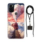 Senada General Mobile Gm 21 Pro İle Uyumlu Kılıf Tren Desenli Silikon İpli Boyun Askı Aparatı