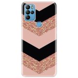 Senada General Mobile Gm 21 Pro Uyumlu İle Uyumlu Kılıf 0.4Mm Lazer Kesim Silikon Kapak Simli Pullu Mermer