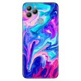 Senada General Mobile Gm 22 / Gm 22S İle Uyumlu Kılıf 0.4Mm Lazer Kesim Silikon Kapak Mavi Pembe Ilizyon
