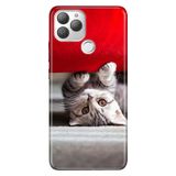 Senada General Mobile Gm 22 Plus İle Uyumlu Kılıf 0.4Mm Lazer Kesim Silikon Stok Saklambaç Kedi