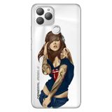 Senada General Mobile Gm 22 Plus İle Uyumlu Kılıf 0.4Mm Lazer Kesim Silikon Stok:Dövmeli Kadın