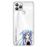 Senada General Mobile Gm 22 Plus İle Uyumlu Kılıf 0.4Mm Lazer Kesim Silikon Stok:Mavi Anime Kız