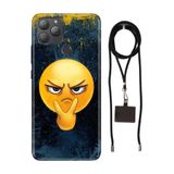 Senada General Mobile Gm 22 Plus İle Uyumlu Kılıf Emojixx Desenli Silikon İpli Boyun Askı Aparatı