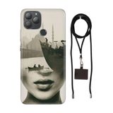Senada General Mobile Gm 22 Plus İle Uyumlu Kılıf İstanbul Desenli Silikon İpli Boyun Askı Aparatı