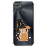 Senada General Mobile GM 22 Plus ile Uyumlu Kılıf Resimli Desenli Silikon Kedili A Harfi