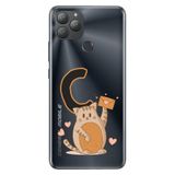 Senada General Mobile GM 22 Plus ile Uyumlu Kılıf Resimli Desenli Silikon Kedili Ç Harfi