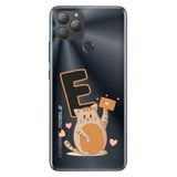 Senada General Mobile GM 22 Plus ile Uyumlu Kılıf Resimli Desenli Silikon Kedili E Harfi