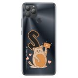 Senada General Mobile GM 22 Plus ile Uyumlu Kılıf Resimli Desenli Silikon Kedili Ş Harfi