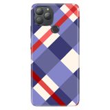 Senada General Mobile Gm 22 Plus İle Uyumlu Kılıf Silikon Desenli Tam Koruma Resimli Mavi Ekose
