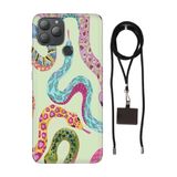 Senada General Mobile Gm 22 Plus İle Uyumlu Kılıf Snakes Desenli Silikon İpli Boyun Askı Aparatı