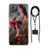 Senada General Mobile Gm 22 Plus İle Uyumlu Kılıf Spider Desenli Silikon İpli Boyun Askı Aparatı