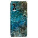 Senada General Mobile Gm 22 Pro İle Uyumlu Kılıf 0.4Mm Lazer Kesim Silikon Kapak Mavi Mermer