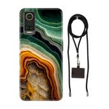 Senada General Mobile Gm 22 Pro İle Uyumlu Kılıf Holly Ametist Desenli Silikon İpli Boyun Askı Aparatı
