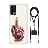 Senada General Mobile Gm 23 İle Uyumlu Kılıf Love You Desenli Silikon İpli Boyun Askı Aparatı
