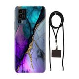 Senada General Mobile Gm 23 Se İle Uyumlu Kılıf Altın Tozu Desenli Silikon İpli Boyun Askı Aparatı