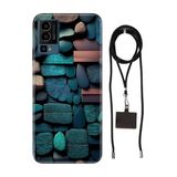 Senada General Mobile Gm 23 Se İle Uyumlu Kılıf Dekor Taşlar Desenli Silikon İpli Boyun Askı Aparatı